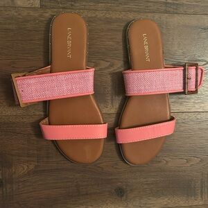 Lane Bryant Stylish Pink Woven Slide Sandals NWT 10w